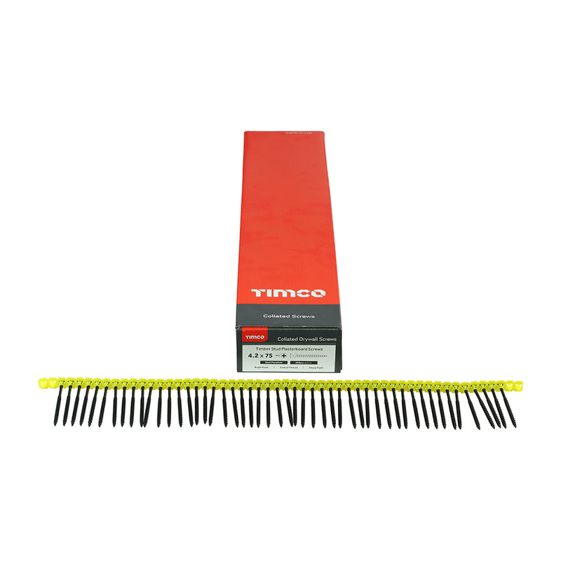 Timco | Drywall Screw PH2 Collated Black 4.2 x 75