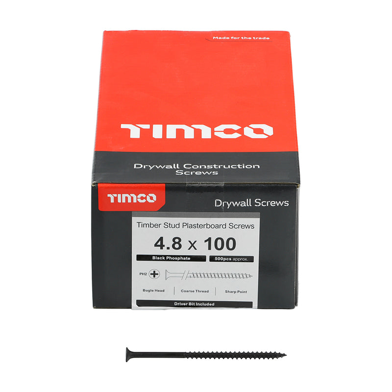 Timco | Drywall Screw PH2 Coarse Grey 4.8 x 100
