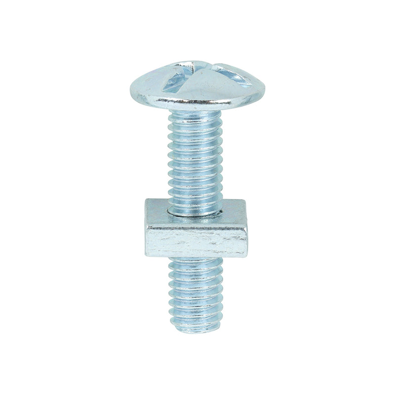 Timco | Roofing Bolts with Square Nuts M6 x 25 - Zinc