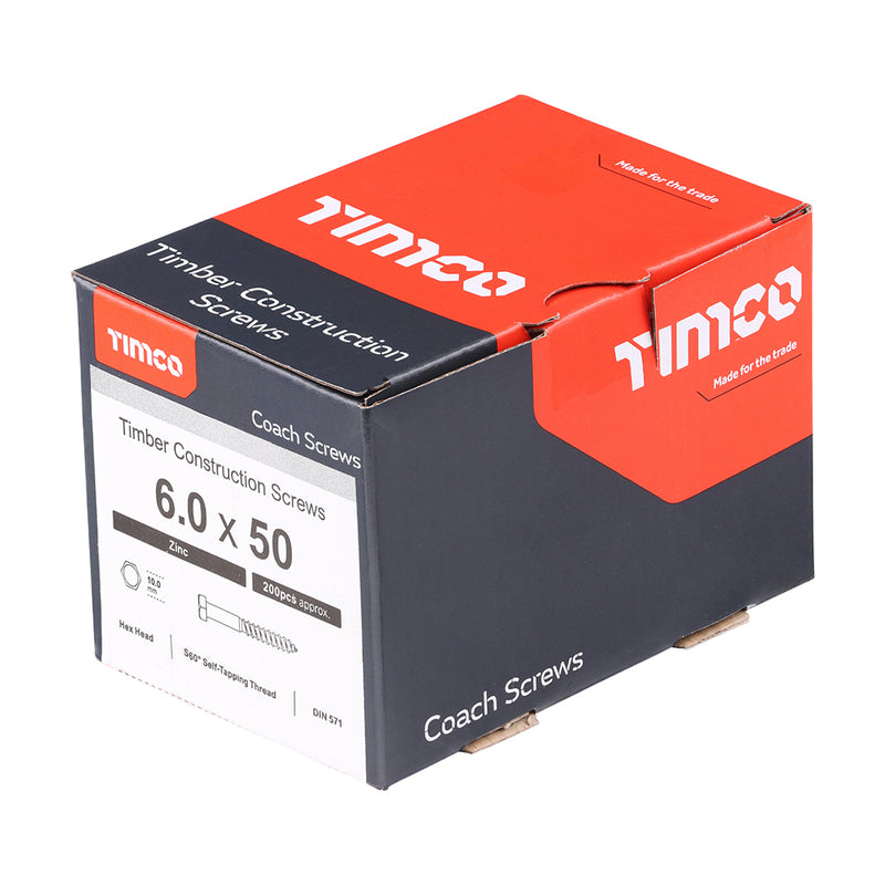 Timco | 6.0 x 50 Coach Screw