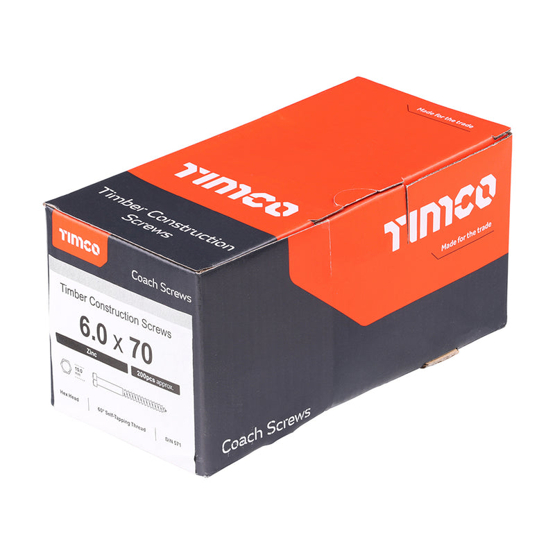 Timco | 6.0 x 70 Coach Screw