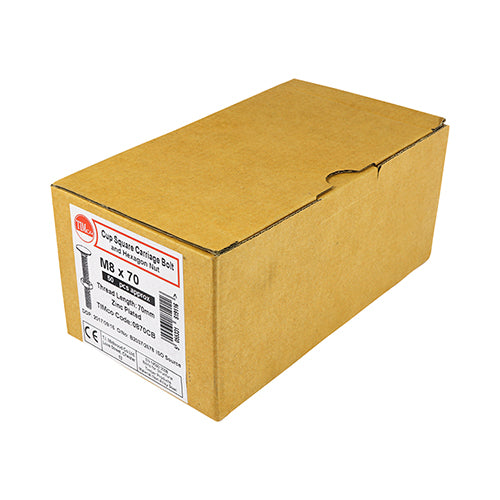 Timco | M8 x 100 Carriage Bolt & Hex Nut