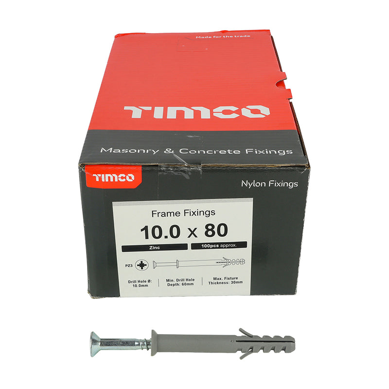 Timco | Nylon Frame Fixing - PZ - Zinc 10.0 x 80