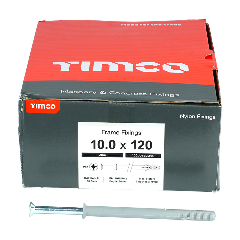 Timco | Nylon Frame Fixing - PZ - Zinc 10.0 x 120