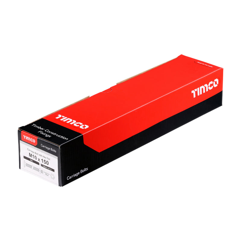Timco | M10 x 150 Carriage Bolt & Hex