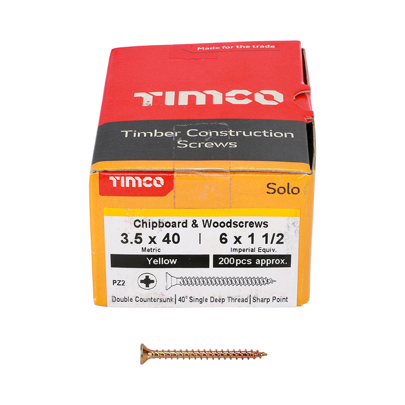 Timco | Solo Woodscrew PZ2 3.5 x 40