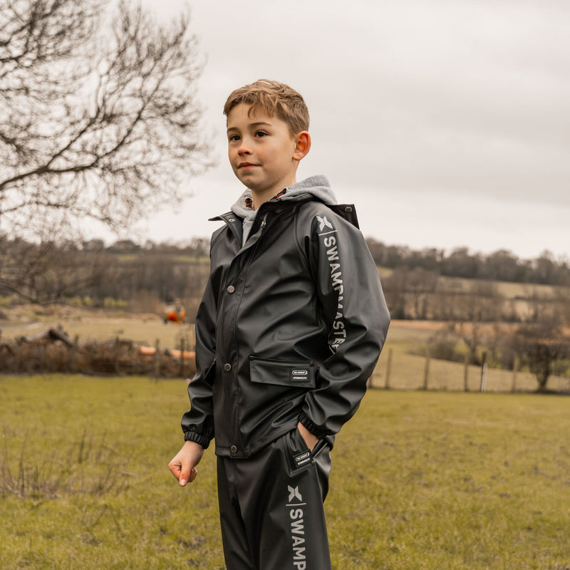 Swampmaster No-Sweat Stormgear Junior Waterproof Jacket Navy