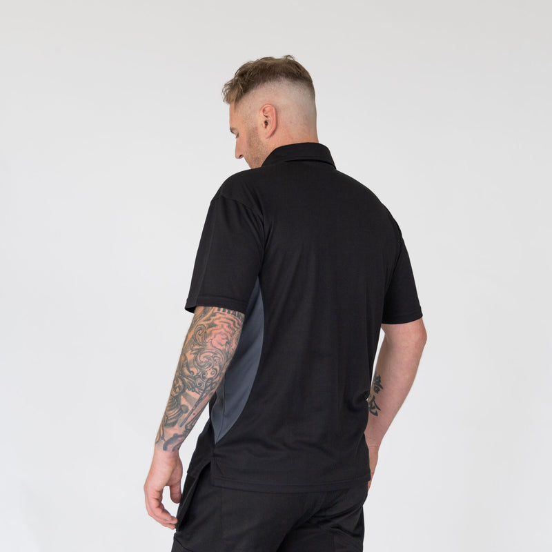 Xpert Pro Stretch Polo Shirt Black/Grey