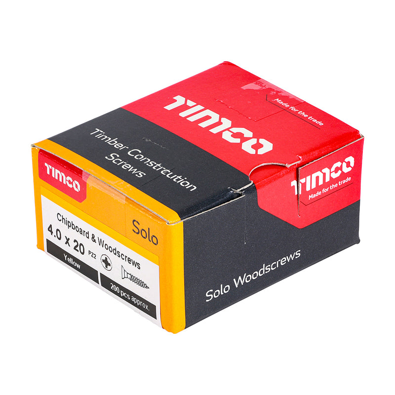 Timco | Solo Woodscrew PZ2 4.0 x 20