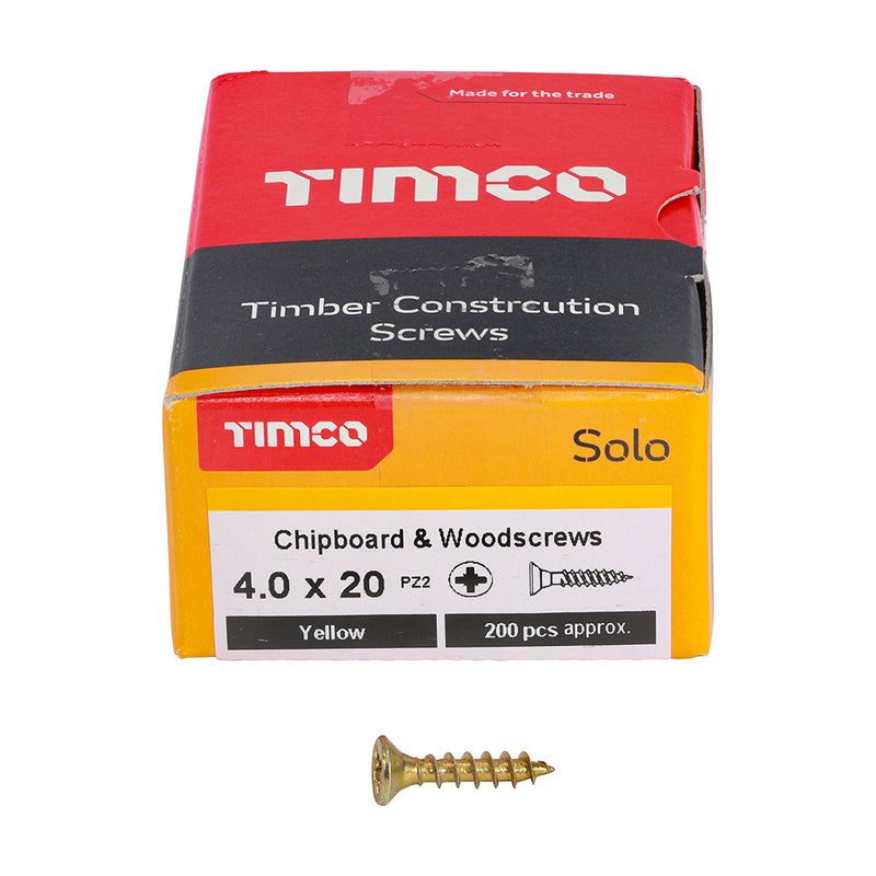 Timco | Solo Woodscrew PZ2 4.0 x 20