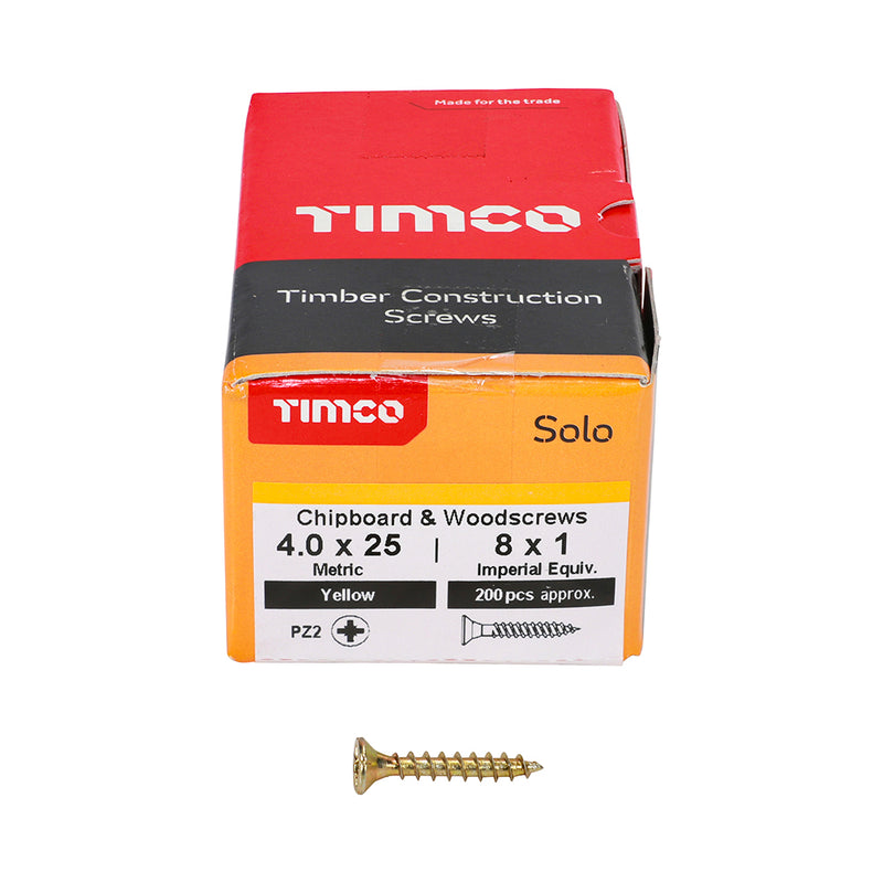 Timco | Solo Woodscrew PZ2 4.0 x 25