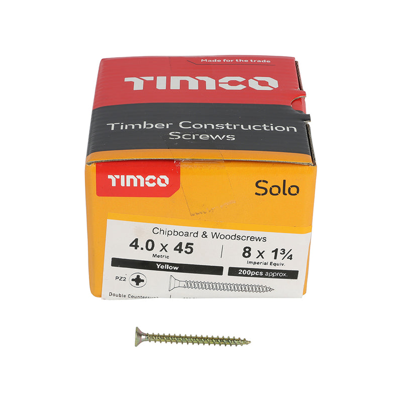 Timco | Solo Woodscrew PZ2 4.0 x 45