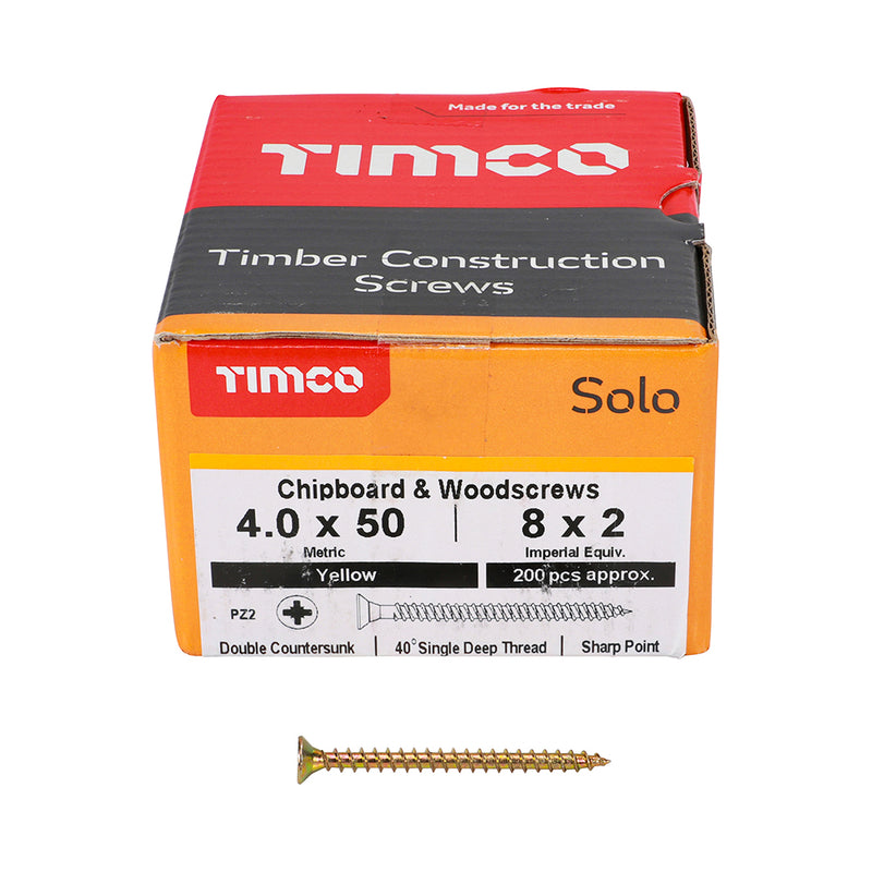 Timco | Solo Woodscrew PZ2 4.0 x 50