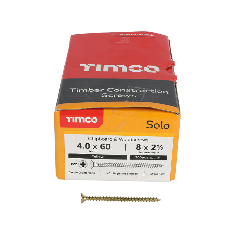 Timco | Solo Woodscrew PZ2 4.0 x 60