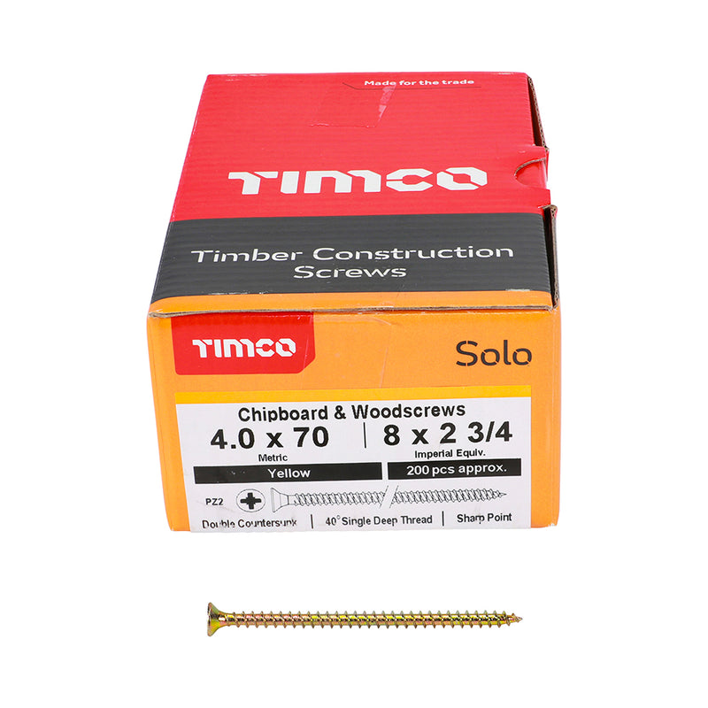 Timco | Solo Woodscrew PZ2 4.0 x 70