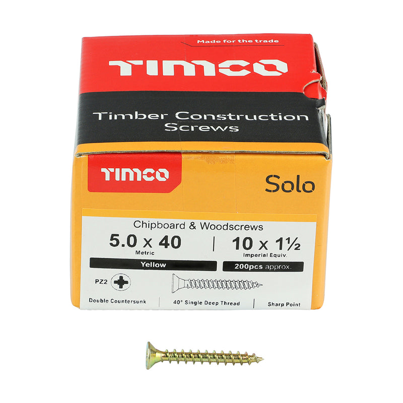 Timco | Solo Woodscrew PZ2 5.0 x 40