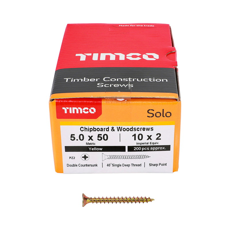 Timco | Solo Woodscrew PZ2 5.0 x 50