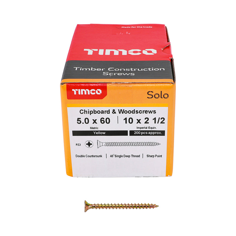 Timco | Solo Woodscrew PZ2 5.0 x 60