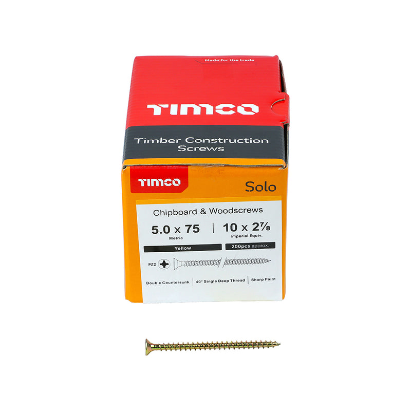 Timco | Solo Woodscrew PZ2 5.0 x 75