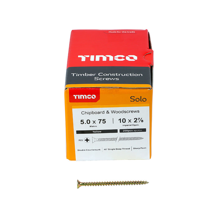 Timco | Solo Woodscrew PZ2 5.0 x 75