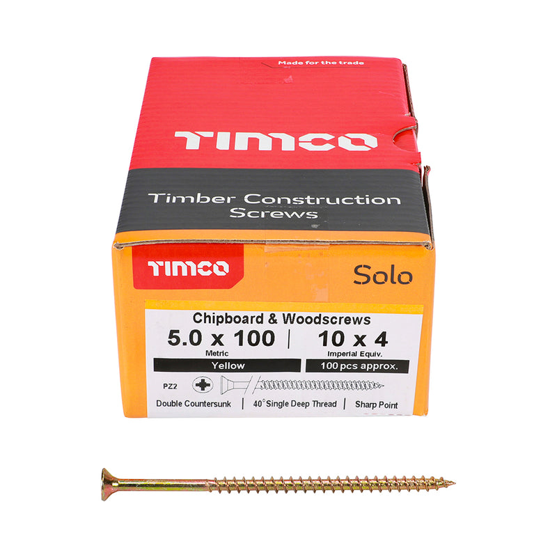 Timco | Solo Woodscrew PZ2 5.0 x 100