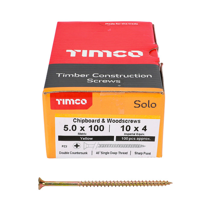 Timco | Solo Woodscrew PZ2 5.0 x 100