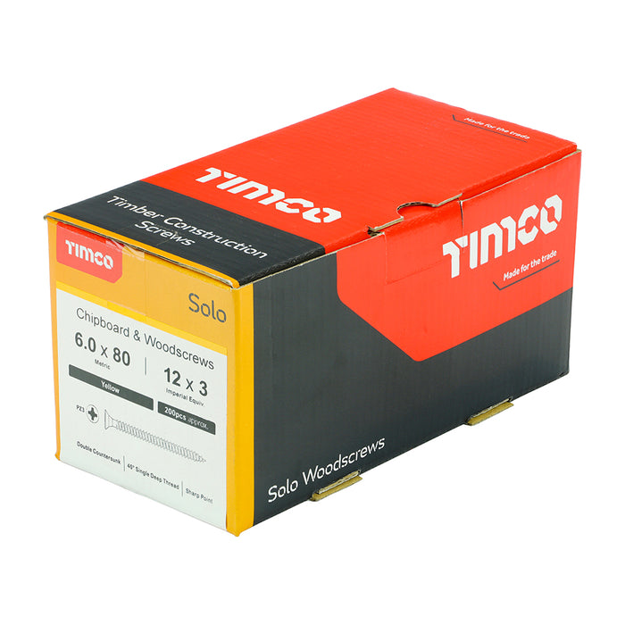 Timco | Solo Woodscrew PZ2 6.0 x 80