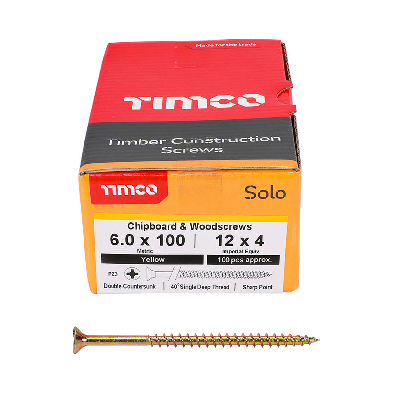 Timco | Solo Woodscrew PZ2 6.0 x 100