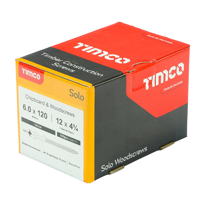 Timco | Solo Woodscrew PZ2 6.0 x 120