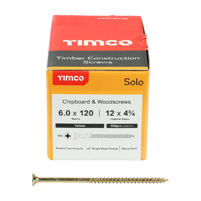 Timco | Solo Woodscrew PZ2 6.0 x 120