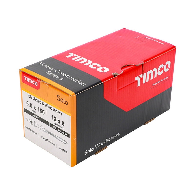 Timco | Solo Woodscrew PZ2 6.0 x 150