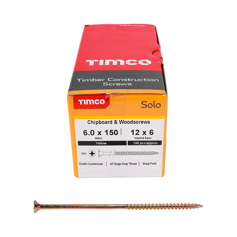Timco | Solo Woodscrew PZ2 6.0 x 150