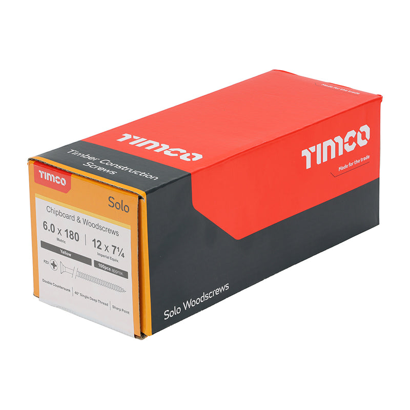 Timco | Solo Woodscrew PZ2 6.0 x 180