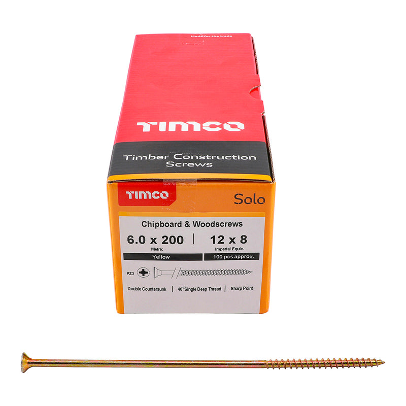 Timco | Solo Woodscrew PZ2 6.0 x 200