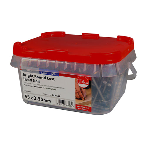 Timco | Round Lost Head Nails - Bright 65 x 3.35