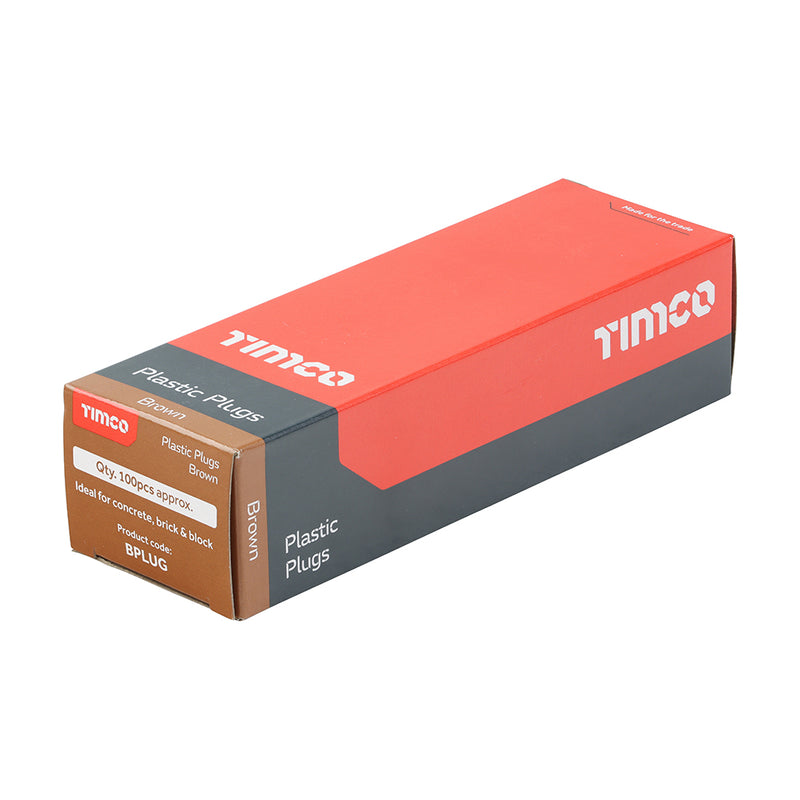 Timco | Brown Plastic Plugs 36mm