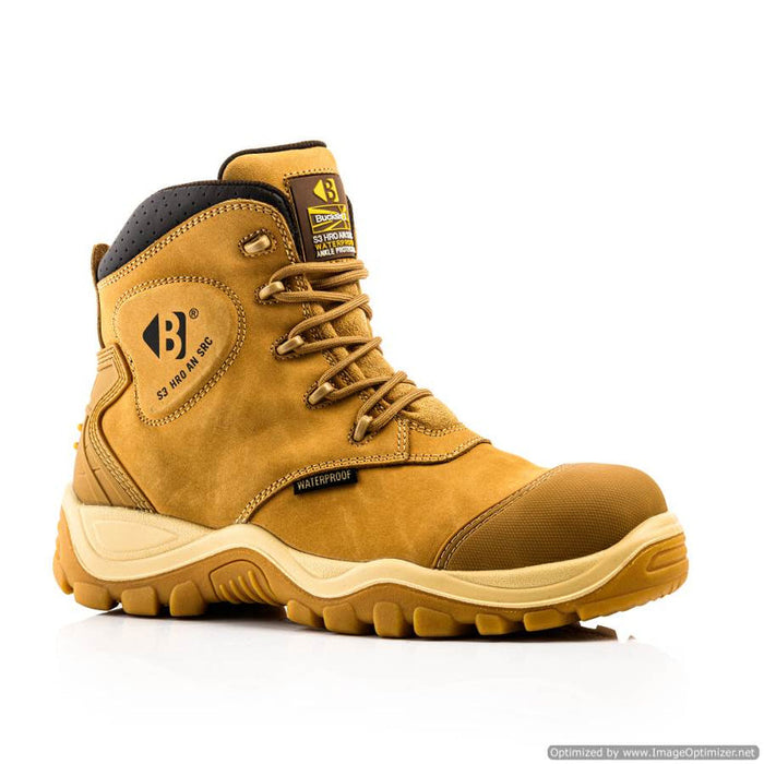 Buckbootz Buckshot Honey Lace Safety Boot with Ankle Protection BSH012 S3 HRO AN SRC