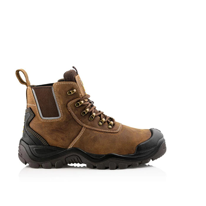 Buckbootz Hybridz Buckshot S3 Brown Waterproof Safety Lace/Dealer Boot HYB2BR