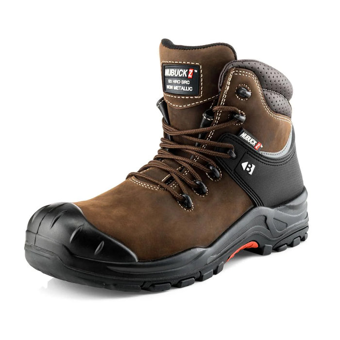Buckbootz Nubuckz Brown Safety Dealer Boot NKZ101BRN