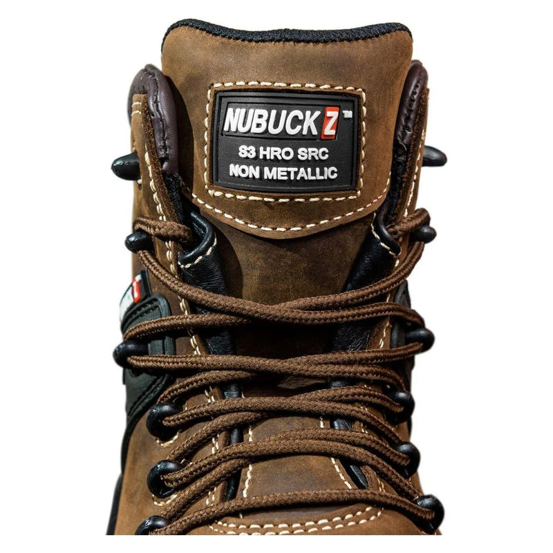 Buckbootz Nubuckz Brown Safety Dealer Boot NKZ101BRN