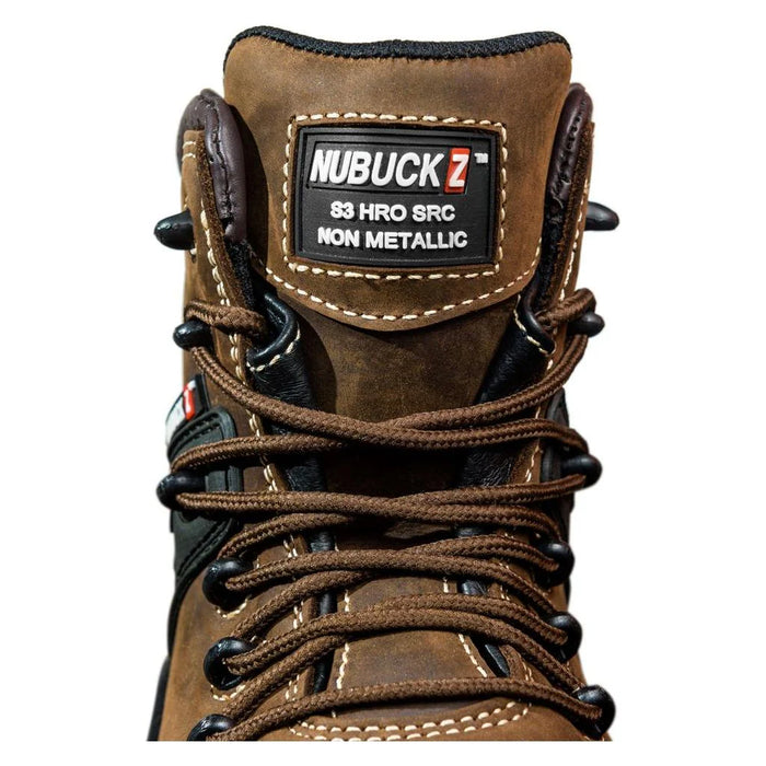 Buckbootz Nubuckz Brown Safety Dealer Boot NKZ101BRN
