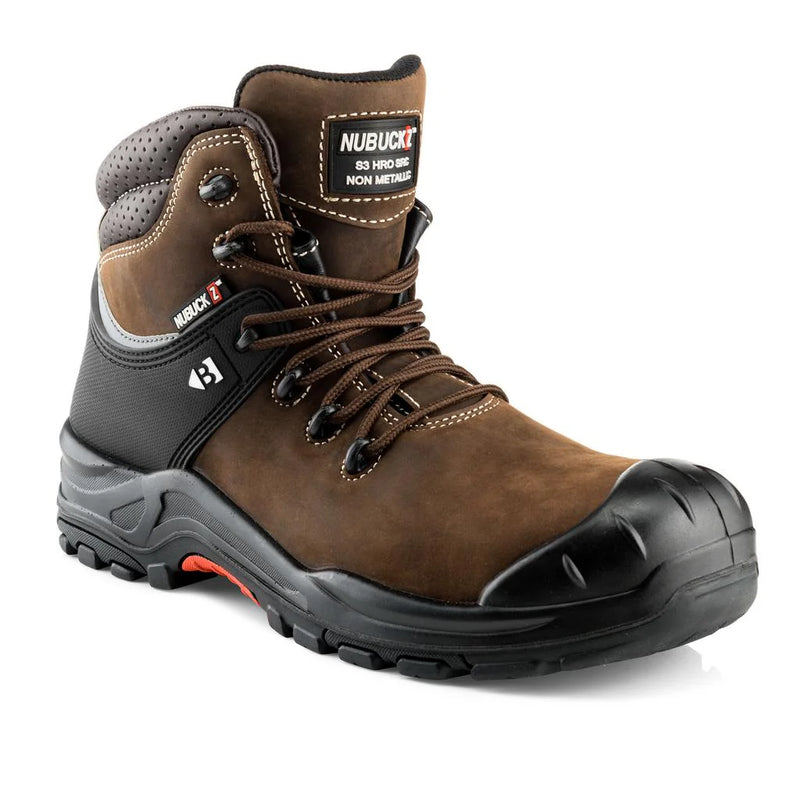 Buckbootz Nubuckz Brown Safety Dealer Boot NKZ101BRN