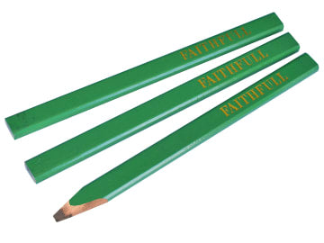 Faithfull | Carpenter's Pencils - Green / Hard (Pack 3)