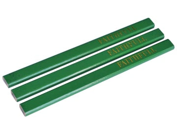 Faithfull | Carpenter's Pencils - Green / Hard (Pack 3)