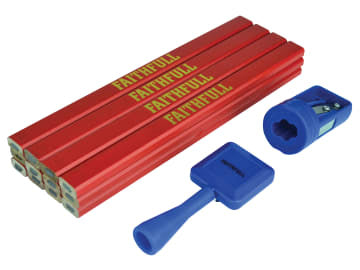 Faithfull | Carpenter's Pencil Kit Red / Medium (Pack 12)