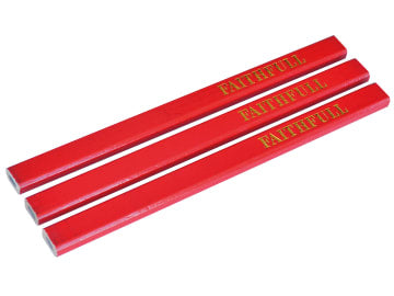 Faithfull | Carpenter's Pencils - Red / Medium (Pack 3)