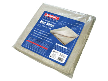 Faithfull | Cotton Twill Polythene Backed Dust Sheet 3.6 x 2.8m