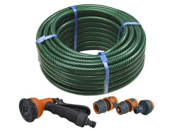 Faithfull | PVC Reinforced Hose 30m Fittings & Spray Gun