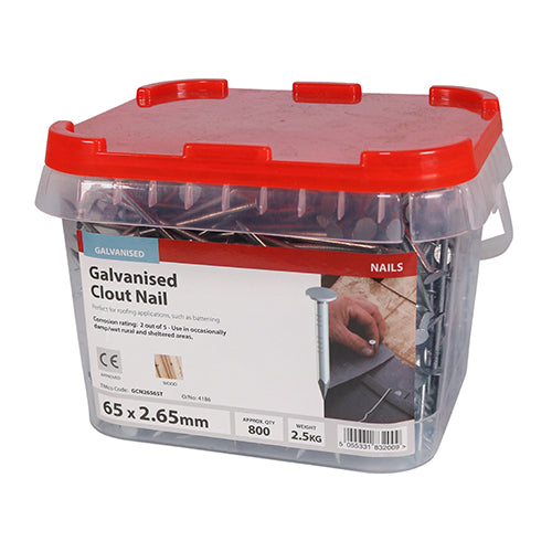 Timco | Galvanised Clout Nail 65 x 2.65