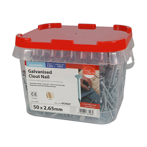 Timco | Galvanised Clout Nail 50 x 2.65